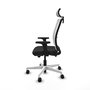 PIQUERAS Y CRESPO Silla de oficina Haches con mecanismo Sincro/Traslack, Negro y Blanco