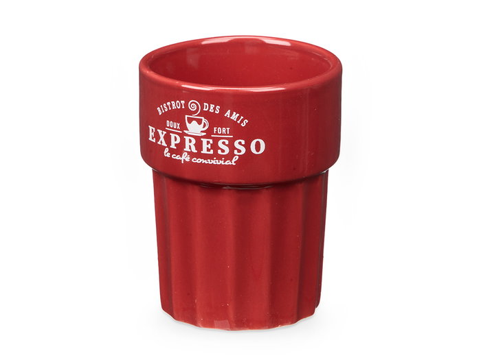 Vessia Vaso Expresso 300 ml Loza Neutros Crema Negro Rojo Verde 8x10x8 cm (Set de 24)