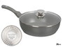 Kinvara Sarten Honda de Induccion Forjada con Tapa de Cristal, 28 cm, Color Gris, Aluminio EN601, Base 3.1 mm (Set de 6)