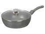 Kinvara Sarten Honda de Induccion Forjada con Tapa de Cristal, 28 cm, Color Gris, Aluminio EN601, Base 3.1 mm (Set de 6)