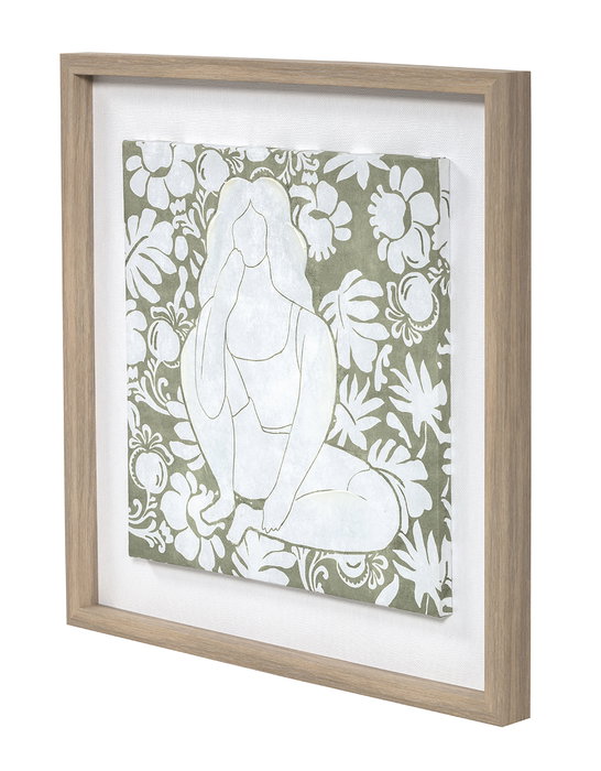 DKD Home Decor Cuadro Lienzo MDF 42x42 Mujer Flores Surtido de 2