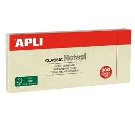 APLI Paquete de 3 blocs de notas adhesivas 50x50mm amarillo