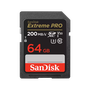 SanDisk Tarjeta SDXC Extreme PRO 64 GB SDSDXXU-064G-GN4IN Clase 10 UHS Class 3 V30 Velocidad 170MB/s Lectura 90MB/s Escritura