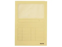 Leitz Subcarpeta de Cartulina Din A4 con Ventanilla Transparente, Amarillo