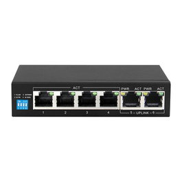 Extralink KRIOS Switch PoE de 6 puertos con 4 puertos Gigabit PoE/PoE+ y 2 puertos Uplink Gigabit