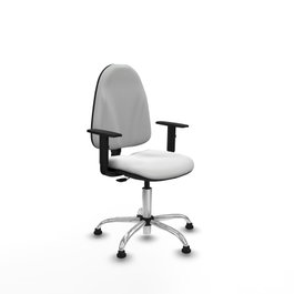 PIQUERAS Y CRESPO Silla de oficina Algarra, Blanco, Base cromada, Brazos 1D