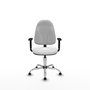 Silla de oficina Algarra con mecanismo Contacto permanente básico tapizada con Tela color Blanco. Equipada con Base cromada, Brazos 1Dy Topes