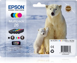 Epson Claria Premium Cartucho 26 Multipack (Negro, Cian, Magenta, Amarillo)