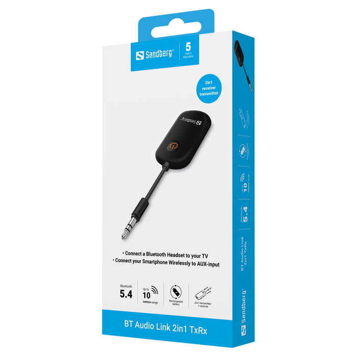 Sandberg BT Audio Link 2in1 TxRx Negro Sandberg BT Audio Link 2in1 TxRx Negro