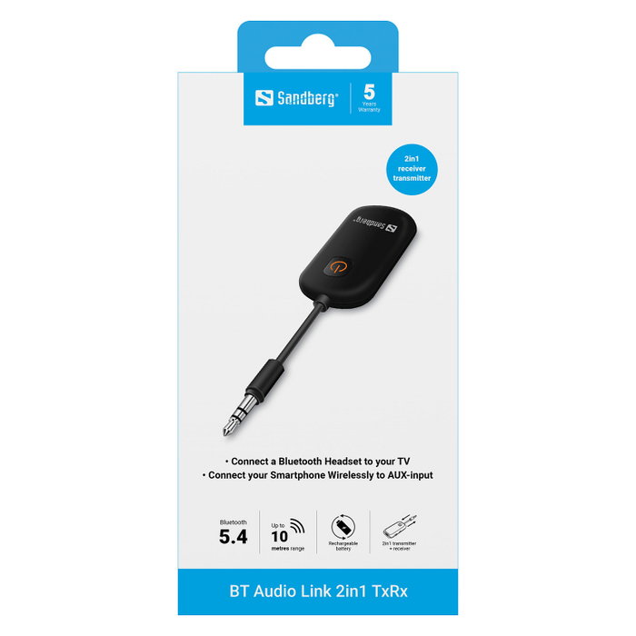 Sandberg BT Audio Link 2in1 TxRx Negro Sandberg BT Audio Link 2in1 TxRx Negro