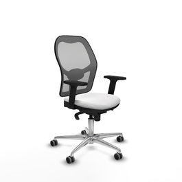 PIQUERAS Y CRESPO Silla de oficina Jorquera, Tela Blanco y Malla Gris