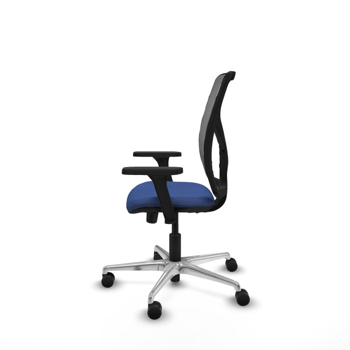 PIQUERAS Y CRESPO Silla de oficina Motilla con mecanismo Sincro/Traslack Azul marino y Gris