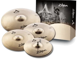 ZILDJIAN Juego de Platos A Custom 14" Hi-Hat, 16" Crash, 18" Crash & 20" Medium Ride - Acabado Brillante