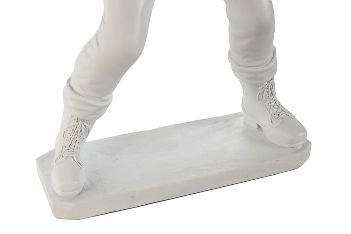 DKD Home Decor Lámpara Sobremesa Urban Soldier Blanco Dorado 32 x 52 x 13 cm