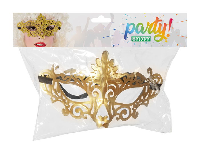 Antifaz Dorado Máscara Veneciana Brillante para Carnaval y Fiestas Temáticas Antifaz Dorado Máscara Veneciana Brillante para Carnaval y Fiestas Temáticas