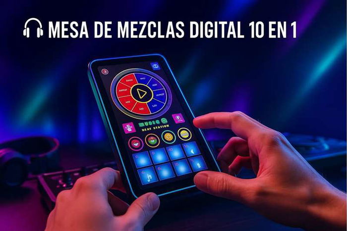 iDance Mesa de Mezclas Portátil en Forma de Tablet para DJ, Incluye Sonidos y Luces, Dimensiones 2.2 x 24.5 x 14 cm, Color Negro, Inglés iDance Mesa de Mezclas Portátil en Forma de Tablet para DJ, Incluye Sonidos y Luces, Dimensiones 2.2 x 24.5 x 14 cm, Color Negro, Inglés