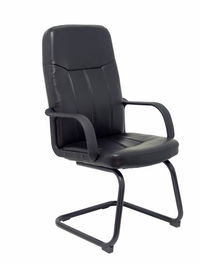 Silla Piqueras Y Crespo Aragon Confidente Estructura Patin Negro Brazos Fijos Asiento Y Respaldo Tapiceria Similpiel Negro