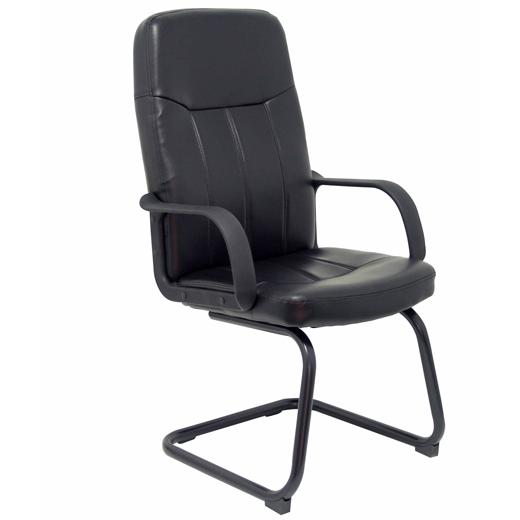 FORÖL Silla Villa Confidente con Brazos Fijos y Similpiel Negro