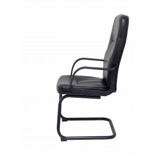 FORÖL Sillón Villa Confidente en Similpiel Negro con Brazos Fijos FORÖL Sillón Villa Confidente en Similpiel Negro con Brazos Fijos
