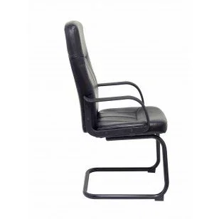 FORÖL Sillón Villa Confidente en Similpiel Negro con Brazos Fijos FORÖL Sillón Villa Confidente en Similpiel Negro con Brazos Fijos