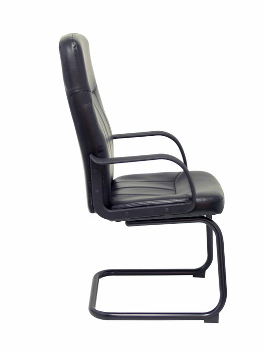 FORÖL Sillón Villa Confidente en Similpiel Negro con Brazos Fijos FORÖL Sillón Villa Confidente en Similpiel Negro con Brazos Fijos