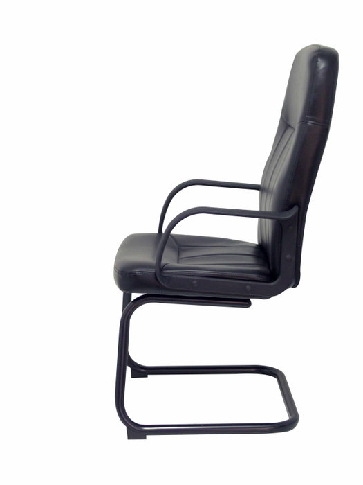 FORÖL Sillón Villa Confidente en Similpiel Negro con Brazos Fijos FORÖL Sillón Villa Confidente en Similpiel Negro con Brazos Fijos
