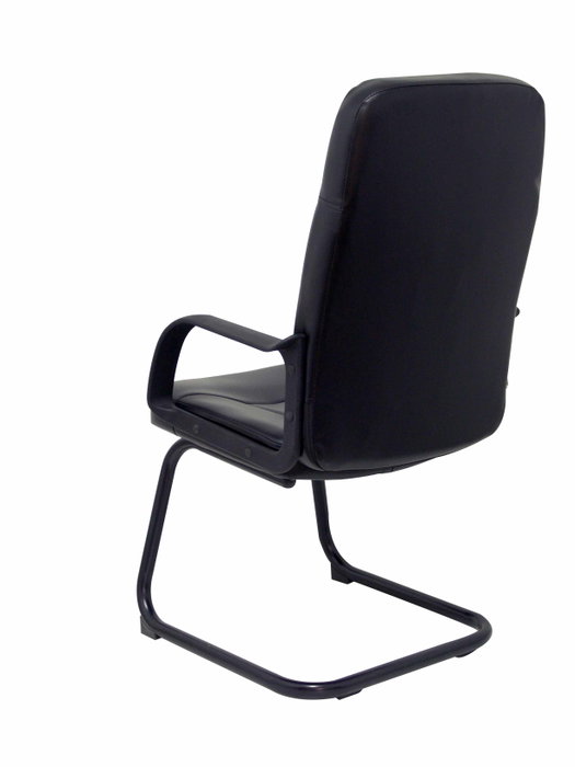 FORÖL Sillón Villa Confidente en Similpiel Negro con Brazos Fijos FORÖL Sillón Villa Confidente en Similpiel Negro con Brazos Fijos