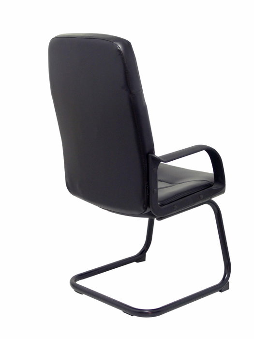 FORÖL Sillón Villa Confidente en Similpiel Negro con Brazos Fijos FORÖL Sillón Villa Confidente en Similpiel Negro con Brazos Fijos