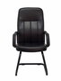 FORÖL Sillón Villa Confidente en Similpiel Negro con Brazos Fijos