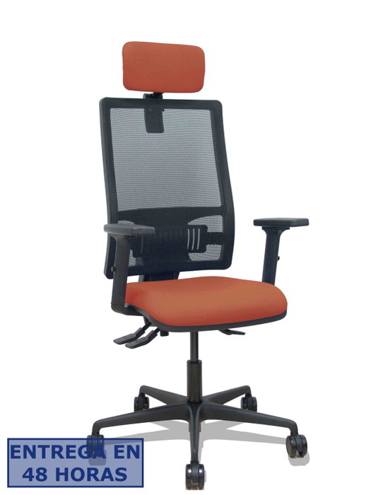 PIQUERAS Y CRESPO Silla Bormate con mecanismo Asincro, asiento Marrón y malla Negra PIQUERAS Y CRESPO Silla Bormate con mecanismo Asincro, asiento Marrón y malla Negra