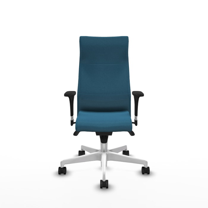 PIQUERAS Y CRESPO Sillón Albacete con mecanismo Sincro, Tela Verde petróleo y Base Blanca PIQUERAS Y CRESPO Sillón Albacete con mecanismo Sincro, Tela Verde petróleo y Base Blanca