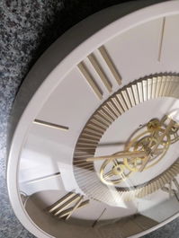 DKD Home Decor Reloj Pared Glam Beige Dorado 8 x 59 x 59 cm Hierro Cristal