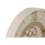 DKD Home Decor Reloj de Pared de Hierro y Cristal Beige y Dorado