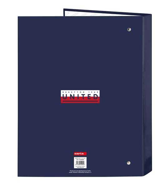 Carpeta de anillas Benetton Varsity Azul marino A4 26.5 x 33 x 4 cm