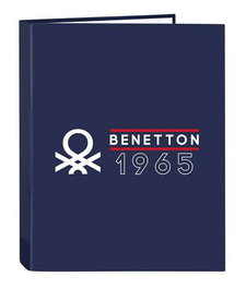 Carpeta de anillas Benetton Varsity Azul marino A4 26.5 x 33 x 4 cm