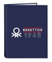 Carpeta de anillas Benetton Varsity Azul marino A4 26.5 x 33 x 4 cm