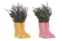 DKD Home Decor Planta de Lavanda en Cerámica y PE, Surtido de 2 Unidades