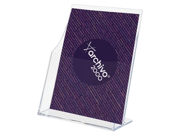Archivo 2000 Portafolletos Sobremesa Premium A5 Vertical Transparente