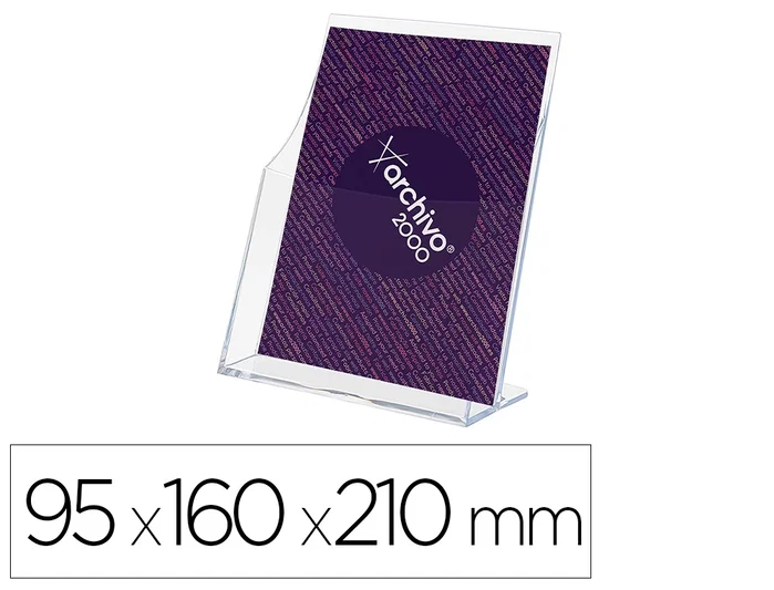 Archivo 2000 Portafolletos Sobremesa Premium A5 Vertical Transparente