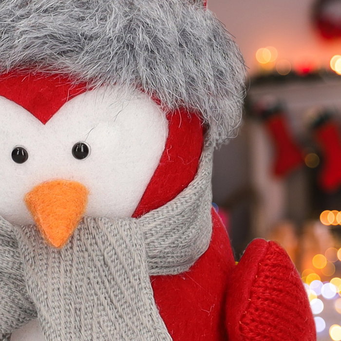 Bambasy Pájaro de Navidad LED Frostine 21cm Rojo y gris