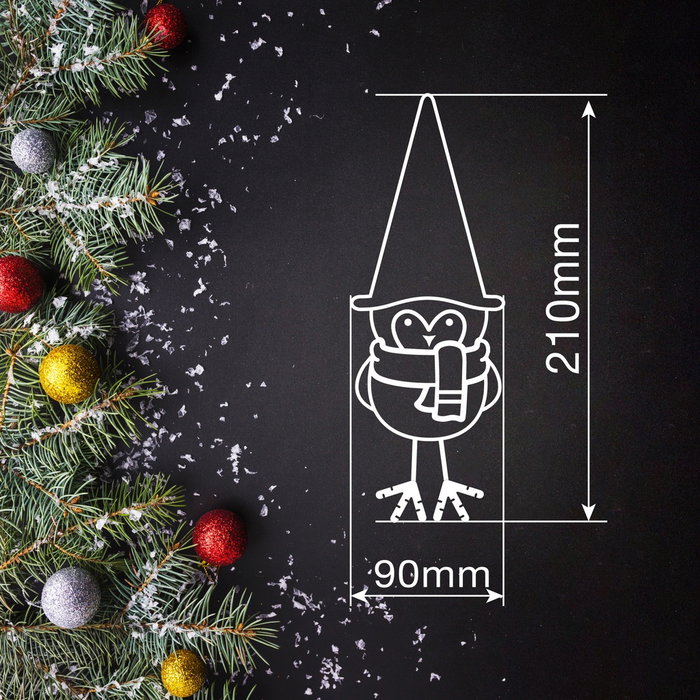 Bambasy Pájaro de Navidad LED Frostine 21cm Rojo y gris