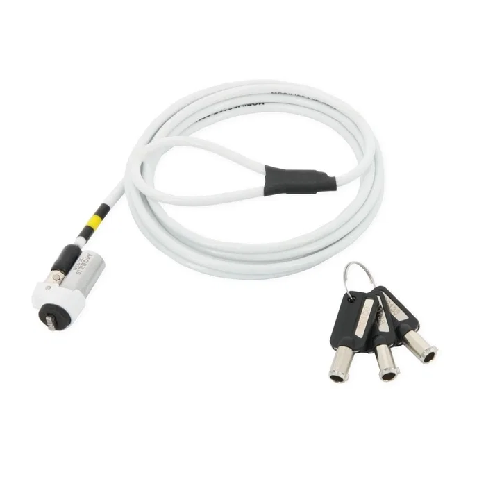 Mobilis 001328 Cable Antirrobo para Dispositivos, 1,8 m, Llave de Acero, Blanco Mobilis 001328 Cable Antirrobo para Dispositivos, 1,8 m, Llave de Acero, Blanco