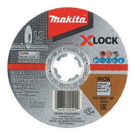 Makita E-00418 Disco de Corte para Acero Inoxidable 125 mm x 1.2 mm con Centro Plano - Disco de Tronzar 4-1/2" Máx. 80 m/s