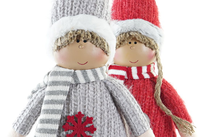DKD Home Decor Figura Navidad Tradicional Blanco Poliéster 9 x 79 x 17 cm (2 Unidades)