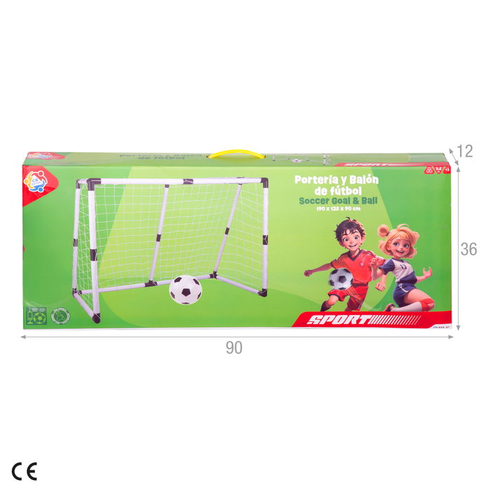 CB Sports Portería de fútbol para niños con pelota e hinchador