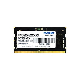 Patriot PSD532G48002S Memoria RAM DDR5 32GB (1x32GB) 4800MHz CL40 SODIMM Laptop Portátil