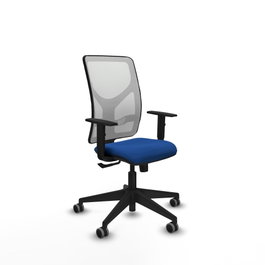 PIQUERAS Y CRESPO Silla de oficina Motilla con Mecanismo Sincro, Azul y Blanco
