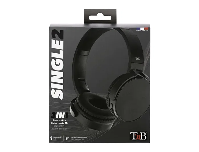 T'nB SINGLE 2 Auriculares Inalámbricos y Alámbricos Bluetooth 5.0 Negro