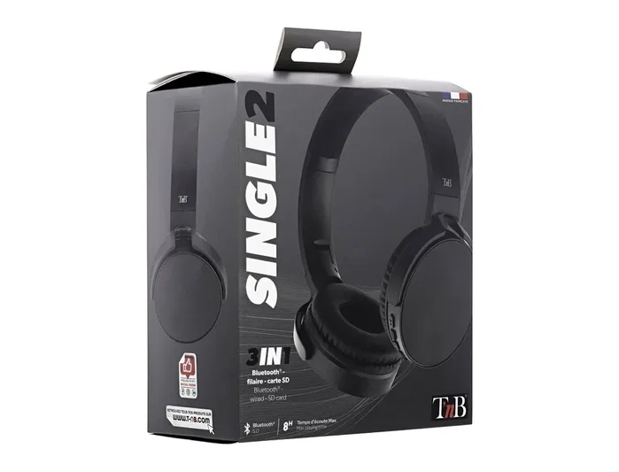 T'nB SINGLE 2 Auriculares Inalámbricos y Alámbricos Bluetooth 5.0 Negro