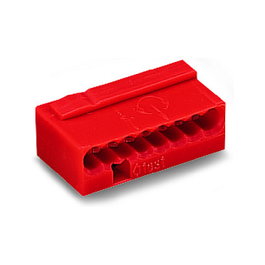WAGO Micro-clema Serie 243-8 de 8 conductores, Rojo (50 unidades)